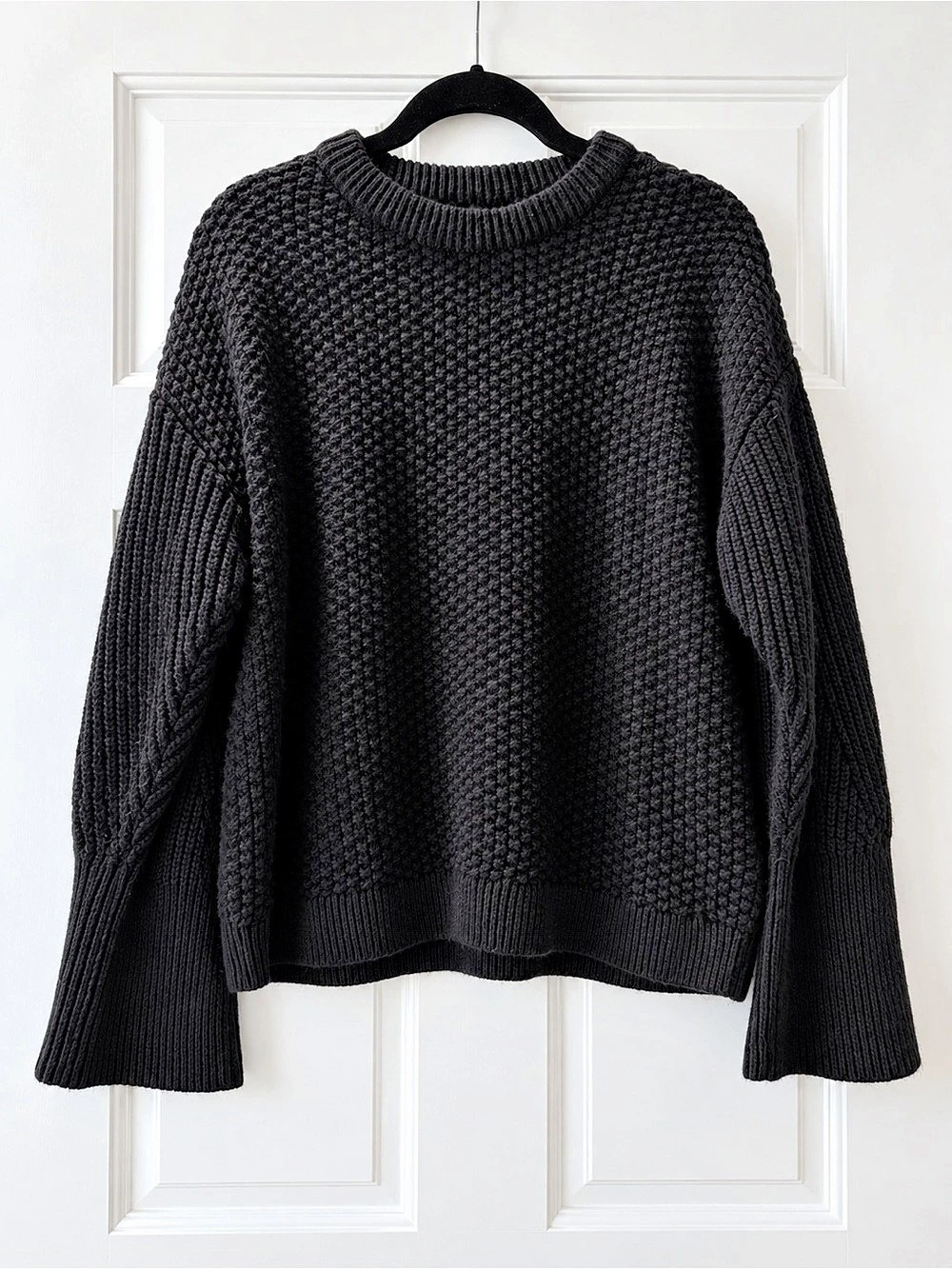 Topshop Black Textured Knit Sweater | Size 4